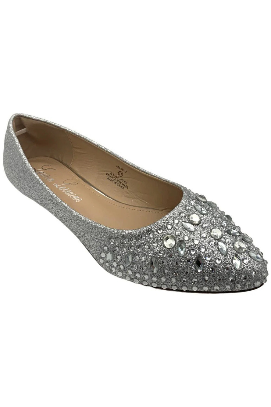 Lauren Lorraine Women's Kelsey Flats Silver - Medium